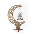Ramadan Deko aus Holz mit Lasermustern und Miniatur-Moschee im Glaskolben - Figuren-Moschee-Miniaturlandschaft (KZ-23017)