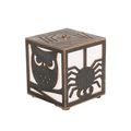 Halloween wooden pumpkin light box with owl and spider laser-cut patterns - Cat and Spider Pattern (Style 1)