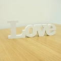 Minimalistisches weißes LOVE-Holzschild für Valentinstag Tischdekoration Zuhause - Weiß