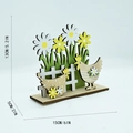 Décoration de Pâques en bois avec poules et marguerites, ornement de table rustique - Coq de Jardin