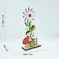 Nordic Easter wooden flower ladybug ornament, 24.5cm tall decorative craft piece - White Flower Ladybug