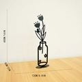 Silhouette tulipe en métal noir moderne avec socle ovale, hauteur 40cm pour décoration - Style Tulipe En Vase (Vase 1)