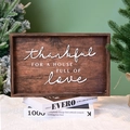 Targa in legno rustico con scritta 3D thankful for a house full of love - Stile Citazione Vintage Americano (816758338936)