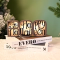Lettre BOO en bois d'Halloween avec LED, motif de toile d'araignée et voeux - Ornement Lumineux Lettre BOO (WS-24018)