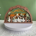 Presepe in legno intagliato con silhouette 3D multistrato per decorazione natalizia - Presepio