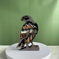 Décoration d'aigle en bois sculpté 3D avec scène de forêt et montagne pour la maison - Style Aigle Forêt