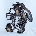 Figurine de lapin 3D en bois multicouche pour décoration de table de Pâques maison - Lapin