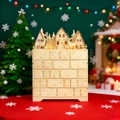 Calendario de Adviento de madera con luz LED, 24 cajones y escena de bosque y renos - Estilo Luminoso de 24 Cajones