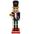 Casse-noisette de Noël en uniforme bleu avec pantalon vert et hache dorée - Style Soldat avec Hache (Hu Tao-040)
