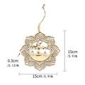 Detalle de adorno Eid Mubarak de madera con cortes láser precisos y cuerda de yute colgante - Estilo Redondo Hueco (KZ-23039)