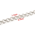 Chaîne à maillons en acier inoxydable de 8,7 mm de large avec finition martelée - Argent (1.8x8.5mm)