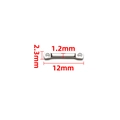 Detailed macro view showing dimensions of 12mm stainless steel twisted bar link for DIY jewelry - Smooth Round Bar / Steel Color (1.2x12mm)