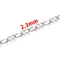 Catena in acciaio inossidabile da 2,3 mm con maglie a forma di 8 per gioielli DIY - 2,3 mm / Color Acciaio