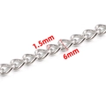 Vue macro détaillée de la chaîne à maillons en acier poli de 1,5 mm x 6 mm - Couleur Acier Chaîne Gourmette Polie 1.5x6mm