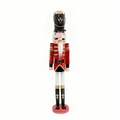 60cm walnut soldier nutcracker in red velvet jacket on stable red round base - Red Soldier (HT-2602)