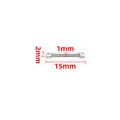 Silver stainless steel 15mm double-hole twisted bar jewelry connector for DIY - Smooth Round Bar / Steel Color (1.0x15mm)
