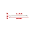 30mm silver stainless steel twisted bar link connector with holes for DIY jewelry - Steel Color (1.5x30mm)