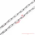 5mm silver stainless steel paperclip chain necklace with 13.5mm link length detail - 5mm Square Cross Chain (Steel Color)