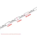 Polished stainless steel textured link chain with measurements 18.2mm by 7.5mm - Star Bar Chain 3:1 Chain (B811) / 1.5x7.5mm / Steel