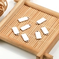 Set di 7 ciondoli rettangolari in acciaio inossidabile lucido per creazione gioielli - Rettangolo 5x12mm / Color Acciaio
