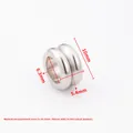 Poliertes Edelstahl-Doppelring-Verbindungsstück für DIY-Schmuck mit 10 mm Außendurchmesser - Doppelrillen-Zwischenperle / 10x5.4x6.3mm / Stahlfarben