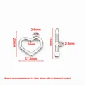 Polished stainless steel heart OT toggle clasp set for DIY jewelry making and necklaces - Heart to Heart OT Buckle / 2.3x23mm+2x17.8mm / Silver