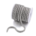 Chaîne en acier inoxydable à texture carrée sur bobine pour création de bijoux DIY - Couleur Acier Chaîne Box Motif Diamant