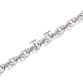 Detailansicht der 3,7 mm Edelstahlkette mit 0,6 mm Drahtstärke und ovaler Gliedstruktur - Double Woven Square Line Style (B884)