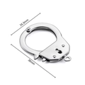 Macro detail of polished stainless steel handcuff clasp with 38mm length measurement - Large / Steel (Polished Style Two)
