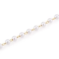 Minimalist stainless steel pearl chain in golden finish for jewelry making DIY - Faux Round Bead Chain