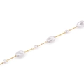 Gold stainless steel chain with baroque and round pearls for DIY jewelry making - Faux Pearl Pea Chain