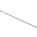 Barre cylindrique en acier inoxydable poli et chaîne à maillons carrés pour bijoux - Couleur Acier (2.5mm)