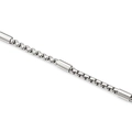 Catena box in acciaio inossidabile argento con dettagli tubolari per gioielli DIY - Argento (4.0mm)
