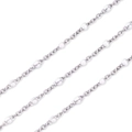 Flat stainless steel cross chain with white enamel beads for DIY jewelry making - White