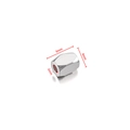 Macro detail of 6x4mm stainless steel hexagonal bead for DIY jewelry making with 2mm hole - Square Cut Corner Bead / 4x6mm (Hole: 2mm) / Steel