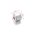 Macro detail of 6mm stainless steel cube bead with 2mm hole for DIY jewelry making - Hexagon Plane Steel Bead / 6x6mm (2mm Hole) / Steel