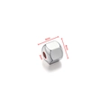 Macro detail of 4mm stainless steel cube beads with 2mm hole for DIY jewelry making - Hexagon Plane Steel Bead / 4x4mm (2mm Hole) / Steel