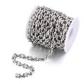 Detailed view of silver stainless steel four-leaf clover chain roll for DIY jewelry - Steel Color Thickened Figure Eight Chain
