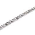Polished stainless steel interlocking keel link chain necklace in bright silver finish - Steel Color Circle Chain