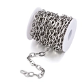 Chaîne à maillons ovales en acier inoxydable argenté sur bobine pour bijoux DIY - Steel Color Flat Oval Cross Chain