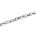 Polished silver stainless steel rectangular link chain with industrial minimalist design - 3D Handmade Chain (1.5x5x7mm) / Steel