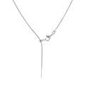Adjustable silver stainless steel snake chain necklace with slider bead and lobster clasp - Steel Round Snake Chain 0.9mm 50cm