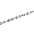 Silver stainless steel chain featuring geometric hexagonal links with metal beads - Rhombus Bead Chain (4.5mm) / Steel