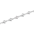 Silver hollow four-leaf clover link chain bracelet made of durable stainless steel - Closed Clover Chain (5.5mm) / Steel