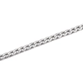 Polished silver stainless steel Cuban link chain with textured diamond engraving details - Patterned NK Chain (4.6mm) / Steel