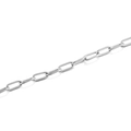 Polished silver stainless steel paperclip chain with oval links for DIY jewelry making - Welded Oval Cross Chain (0.8x3.3x7.7mm) / Steel