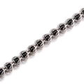 Edelstahlarmband mit schwarzen Perlen in einem raffinierten mehrgliedrigen Design - Stahlfarbe Schwarz Perlenkette 10mm