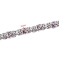10mm wide silver stainless steel dragon bone chain with translucent purple beads - 10mm / Silver Light Purple
