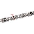 10mm silver stainless steel byzantine chain with black beads for DIY jewelry making - 10mm / Steel Color Black