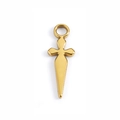 Polished 18k gold plated stainless steel Cross of Saint James pendant for DIY jewelry - 18K Gold Plated Sword Cross (A2094)
